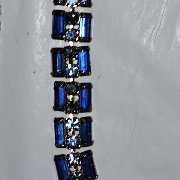 Vintage Blue Rhinestone Necklace Set circa 1955 - Picture 6 of 6